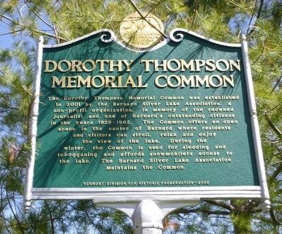 Dorothy Thompson Memorial Common Marker image. Click for full size.
