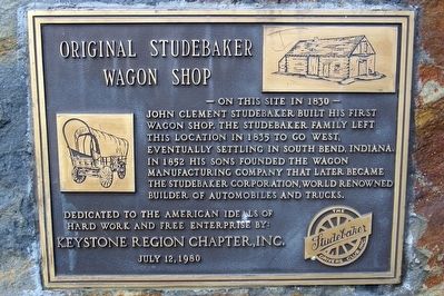 Original Studebaker Wagon Shop Marker image. Click for full size.