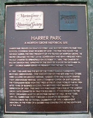 Harrer Park Marker. Click for full size. Harrer Park Marker image. Click for full size.