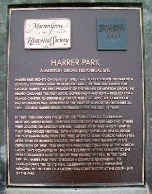 Harrer Park Marker image. Click for full size.