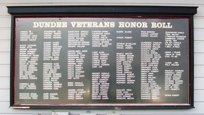 Dundee Veterans Honor Roll. Click for full size. Dundee Veterans Honor Roll image. Click for full size.