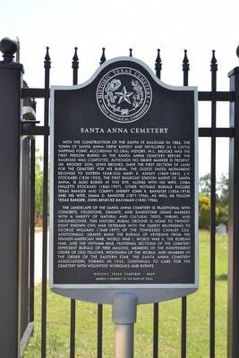 Santa Anna Cemetery Marker image. Click for full size.