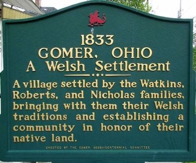 1833 Gomer, Ohio Marker image. Click for full size.