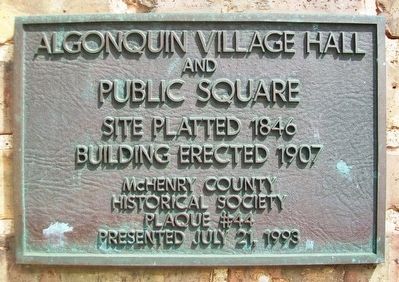 Algonquin Village Hall and Public Square Marker image. Click for full size.