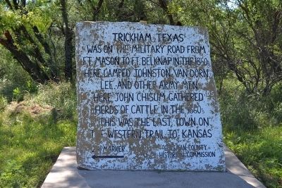 Trickham, Texas Marker image. Click for full size.