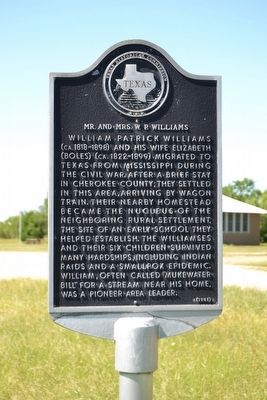 Mr. and Mrs. W.P. Williams Marker image. Click for full size.
