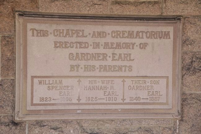 Gardner Earl Memorial Chapel & Crematorium. Click for full size. Gardner Earl Memorial Chapel & Crematorium image. Click for full size.