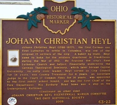 Johann Christian Heyl Marker. Click for full size. Johann Christian Heyl Marker image. Click for full size.