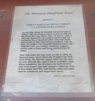 The Mormon Emigrant Trail Marker. Click for full size. The Mormon Emigrant Trail Marker image. Click for full size.