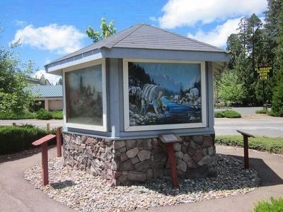 The Mormon Emigrant Trail Marker and Painting Depicting the Event image. Click for full size.