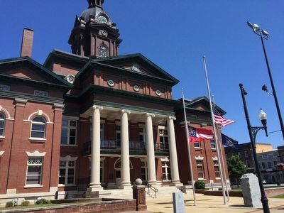 Wide shot of marker (center) and Coweta County Probate Courthouse. Click for full size. Wide shot of marker (center) and Coweta County Probate Courthouse image. Click for full size.