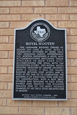 Hotel Wooten Marker image. Click for full size.
