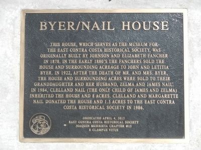 Byer/Nail House Marker image. Click for full size.