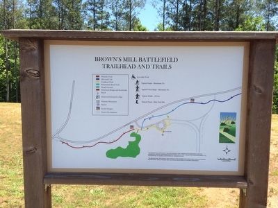 Battlefield Trailhead sign and Trail map.. Click for full size. Battlefield Trailhead sign and Trail map. image. Click for full size.