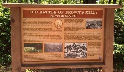 The Battle of Brown's Mill: Aftermath Marker. Click for full size. The Battle of Brown's Mill: Aftermath Marker image. Click for full size.