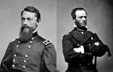 George Stoneman, Jr. (left) and General William Tecumseh Sherman image. Click for full size.