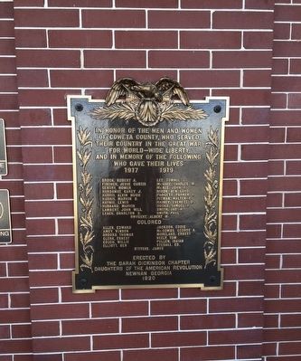 Coweta County World War I Memorial image. Click for full size.