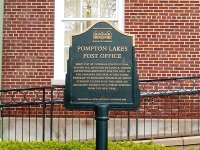 Pompton Lakes Post Office Marker. Click for full size. Pompton Lakes Post Office Marker image. Click for full size.