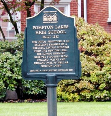 Pompton Lakes High School Marker image. Click for full size.