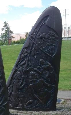 Jacques Cartier Monument Stelae 1, bas-relief image. Click for full size.