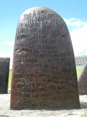 Jacques Cartier Monument Stelae 3, text image. Click for full size.
