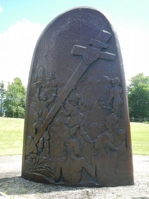 Jacques Cartier Monument Stelae 3, bas-relief image. Click for full size.