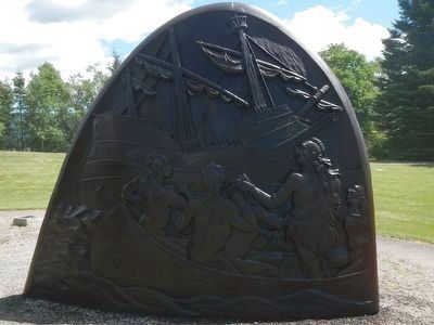 Jacques Cartier Monument Stelae 5, bas-relief image. Click for full size.