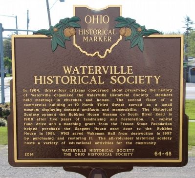 Wakeman Hall / Waterville Historical Society Marker image. Click for full size.