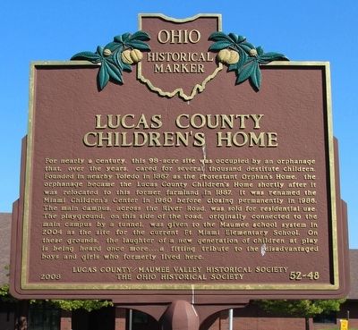 Lucas County Children's Home Marker. Click for full size. Lucas County Children's Home Marker image. Click for full size.