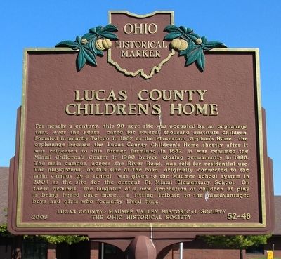 Lucas County Children's Home Marker image. Click for full size.