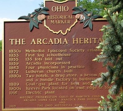 The Arcadia Heritage Marker image. Click for full size.