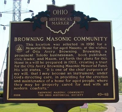 Browning Masonic Community Marker image. Click for full size.