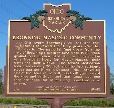 Browning Masonic Community Marker image. Click for full size.