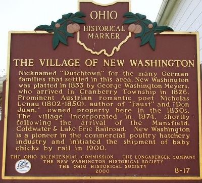 The Village of New Washington Marker image. Click for full size.