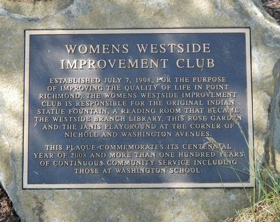 Women's Westside Improvement Club Marker image. Click for full size.