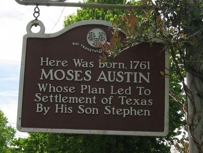 Moses Austin Birthplace Marker. Click for full size. Moses Austin Birthplace Marker image. Click for full size.