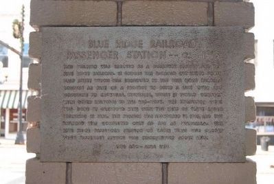 Blue Ridge Railroad Passenger Station -- c. 1913 Marker. Click for full size. Blue Ridge Railroad Passenger Station -- c. 1913 Marker image. Click for full size.