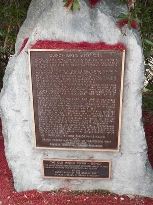 Quincy - Ione's Sister City Marker. Click for full size. Quincy - Ione's Sister City Marker image. Click for full size.