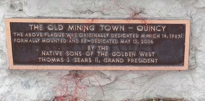 The Old Mining Town-Quincy Marker image. Click for full size.