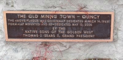 The Old Mining Town-Quincy Marker. Click for full size. The Old Mining Town-Quincy Marker image. Click for full size.