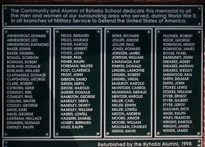 Byhalia School Veterans Memorial Marker image. Click for full size.