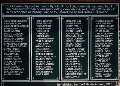 Byhalia School Veterans Memorial Marker. Click for full size. Byhalia School Veterans Memorial Marker image. Click for full size.