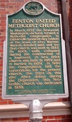 Fenton United Methodist Church Marker. Click for full size. Fenton United Methodist Church Marker image. Click for full size.