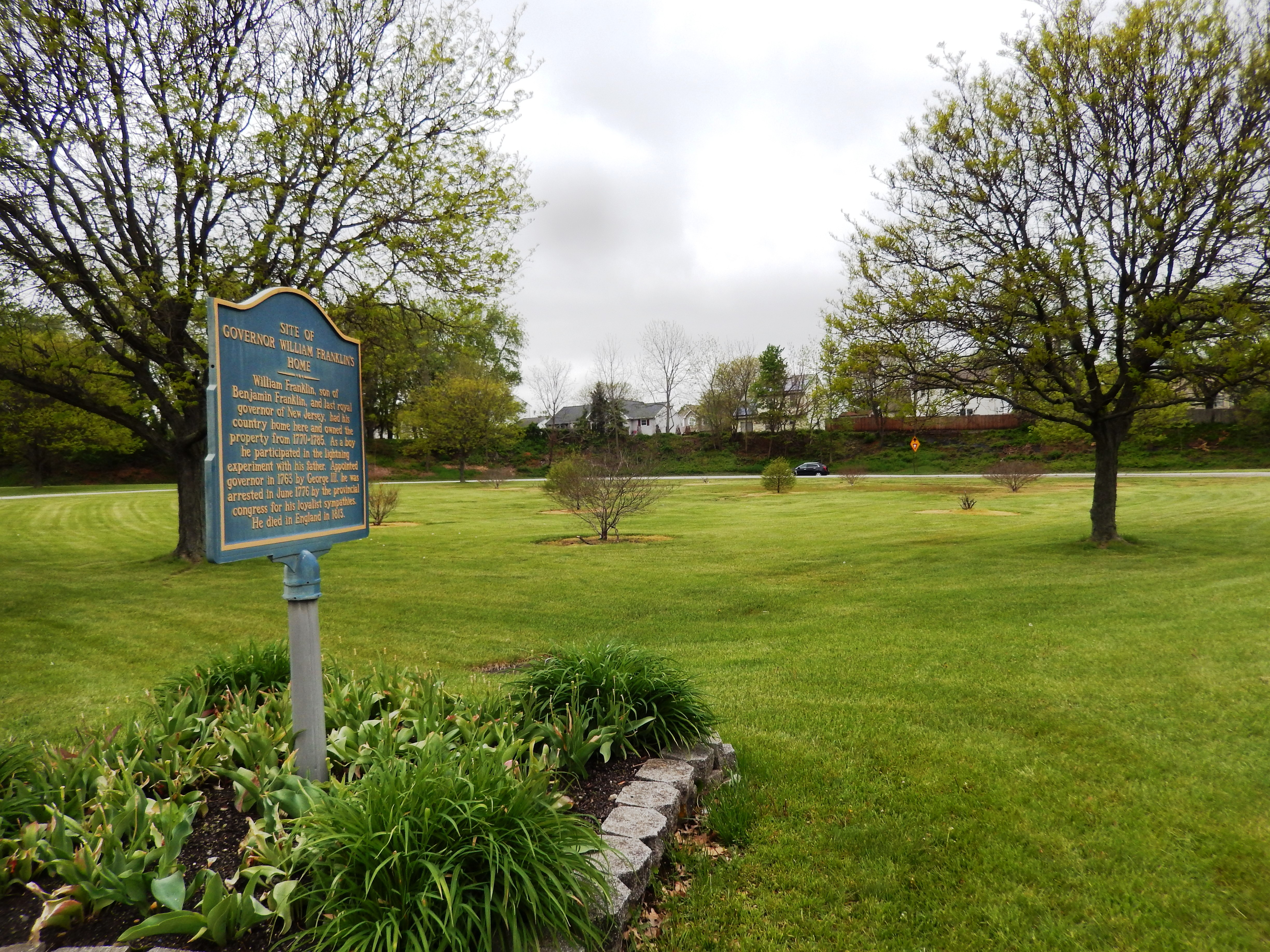 Site of Governor William Franklin’s Home Marker