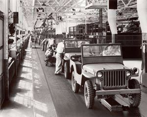 Jeeps on the assembly line image. Click for full size.