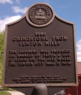 1840 Grindstone from Fenton Mills Marker image. Click for full size.