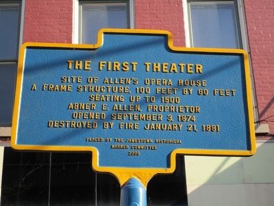 The First Theater Marker image. Click for full size.