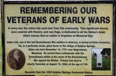 Union Cemetery Veterans Memorial Marker image. Click for full size.