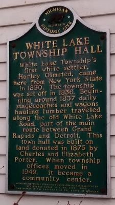 White Lake Township Hall Marker image. Click for full size.