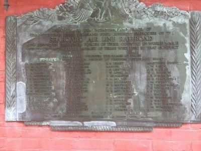 Seaboard Air Line Railroad WWII Memorial. Click for full size. Seaboard Air Line Railroad WWII Memorial image. Click for full size.